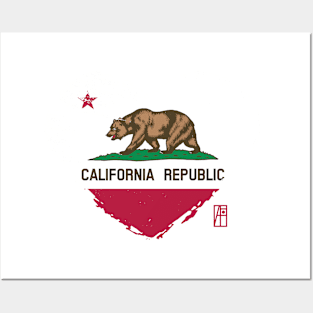 U.S. State - I Love California - California Flag Posters and Art